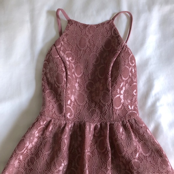 Speechless Dusty Rose Pink Lace Dress - Picture 3 of 9